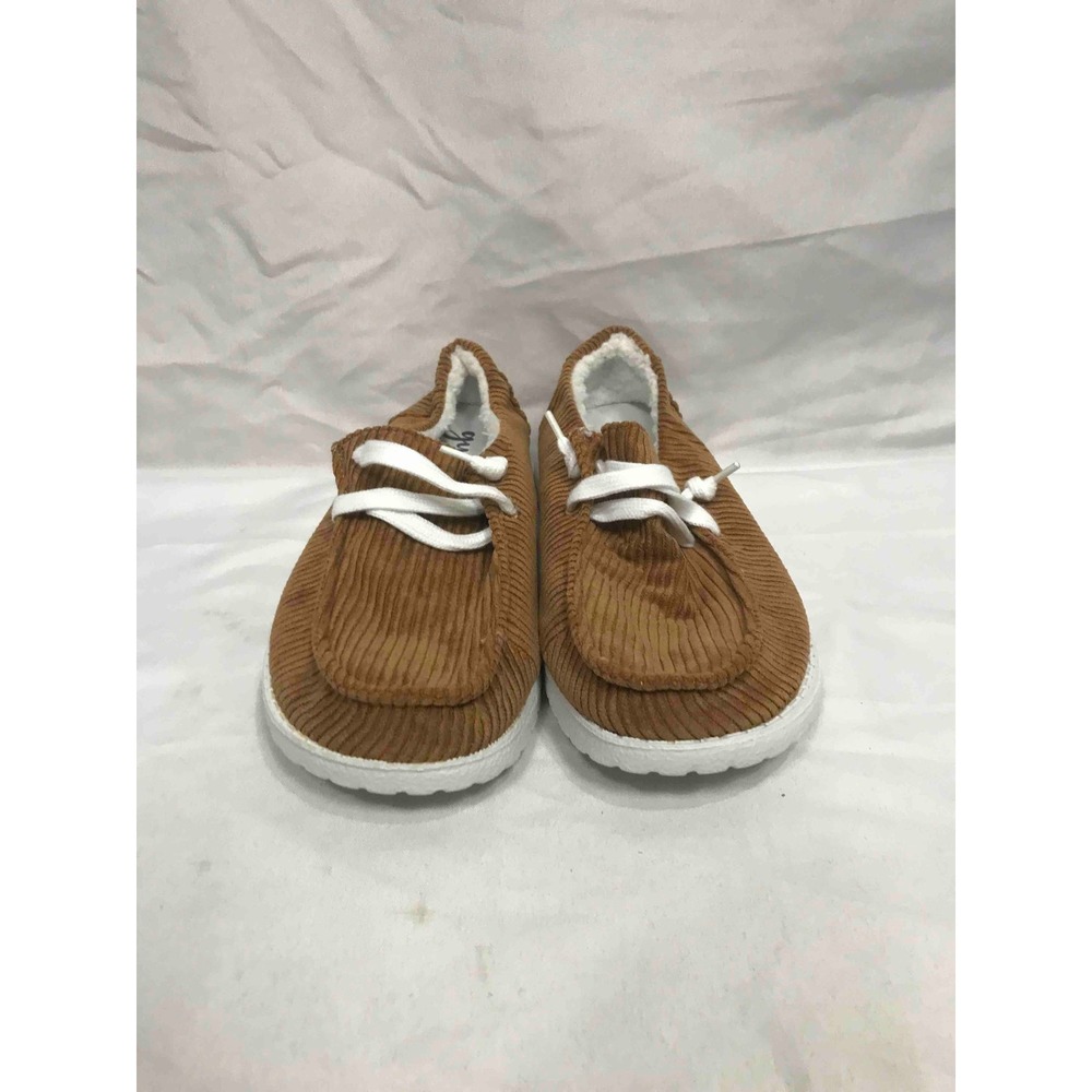 Cozy Slip‎ On Corduroy Lined Womens Slip On Shoes Size 8 Brown